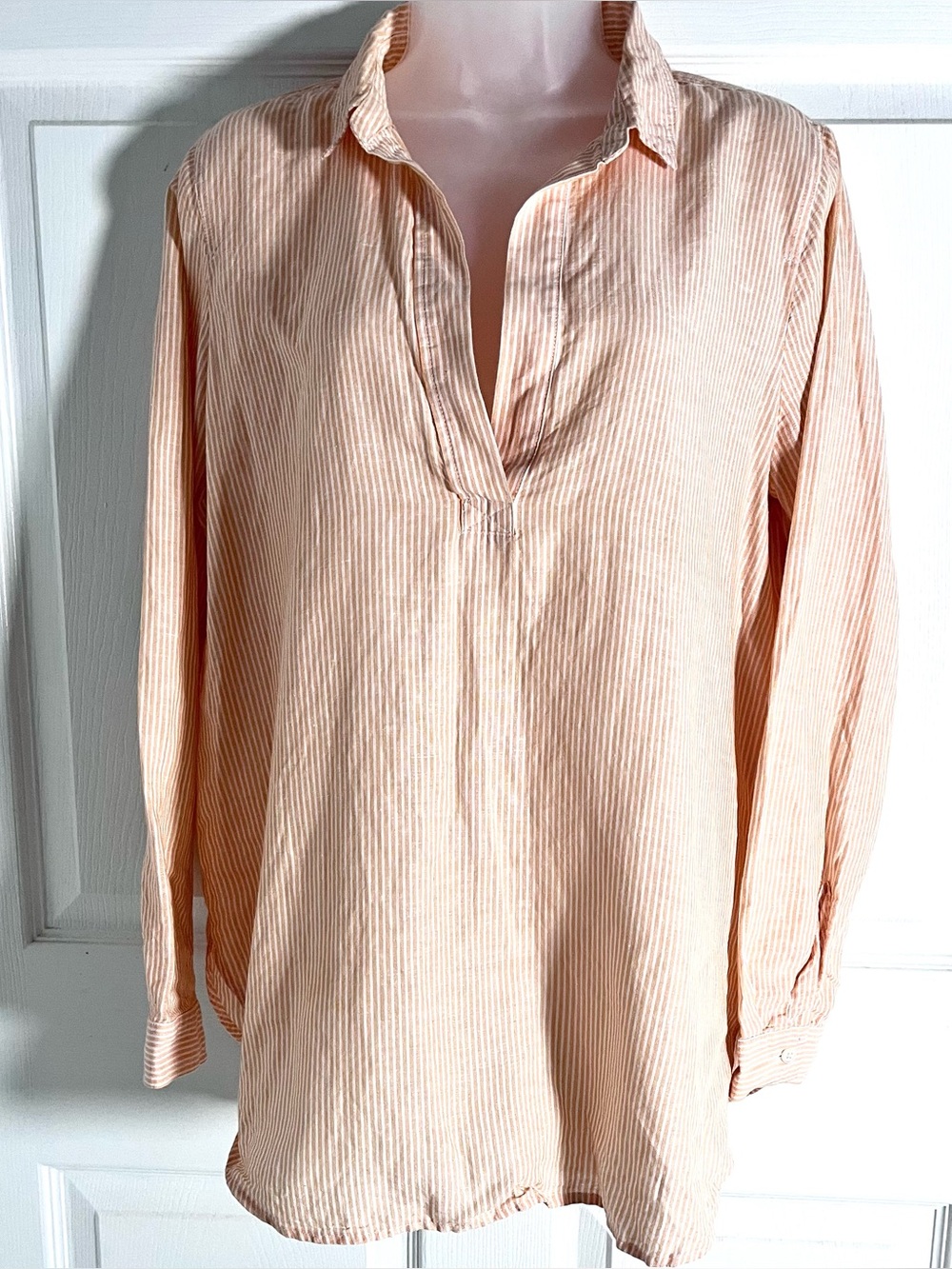 J.Crew Re-Imagined Linen Cotton Striped Tunic Top M